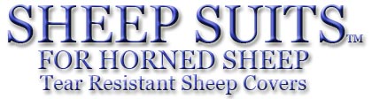 Horned Sheep Suits Sheep Covers made by Rocky Sheep Company of Loveland, CO.